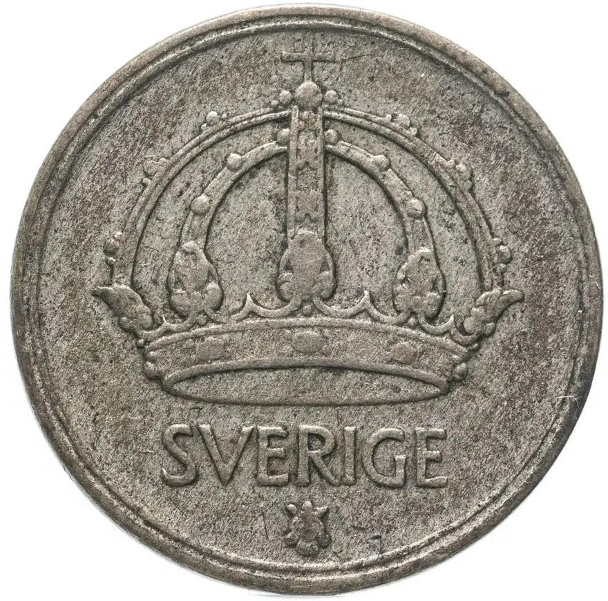 Швеция 10 эре (ore) 1944, реверс