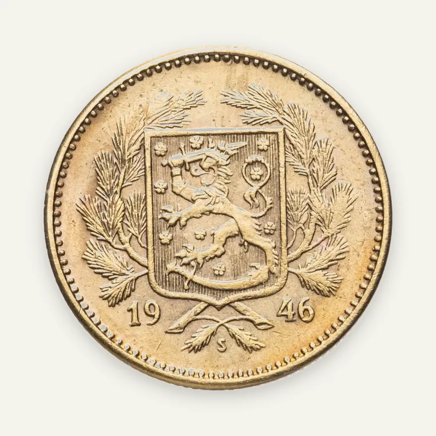 Финляндия  5 марок (markkaa) 1946 S, реверс