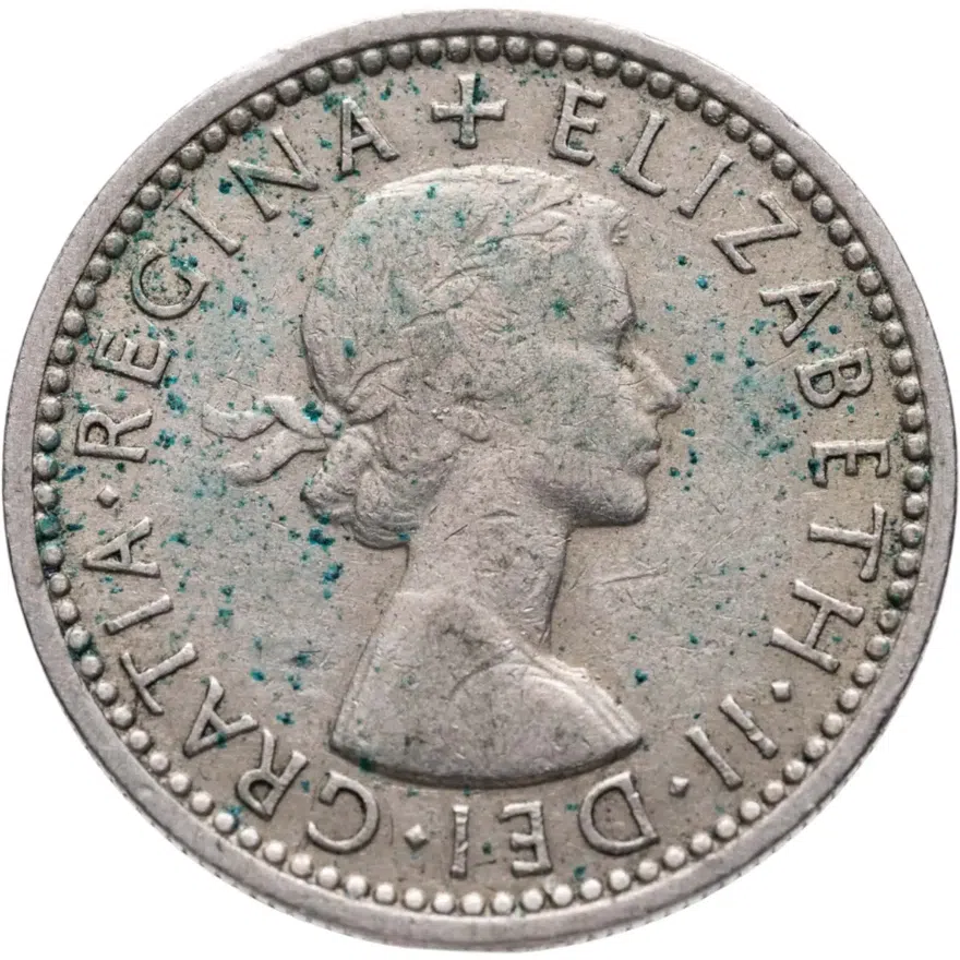 Великобритания 6 пенсов (pence) 1959, реверс