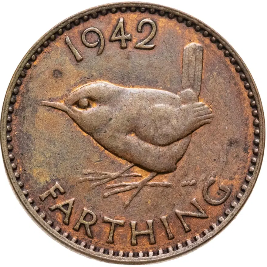 Великобритания 1 фартинг (farthing) 1942, аверс
