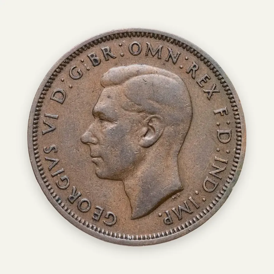 Великобритания 1/2 пенни (penny) 1946, аверс