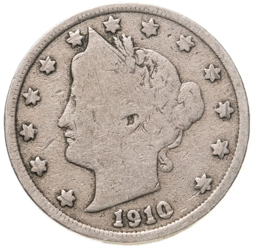 США 5 центов (cents) 1910  Liberty Nickel