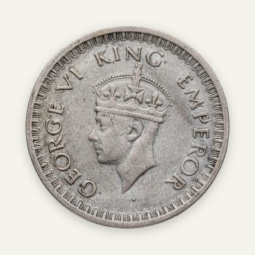 Индия (Британская) 1/2 рупии (rupee) 1942   большие буквы на реверсе