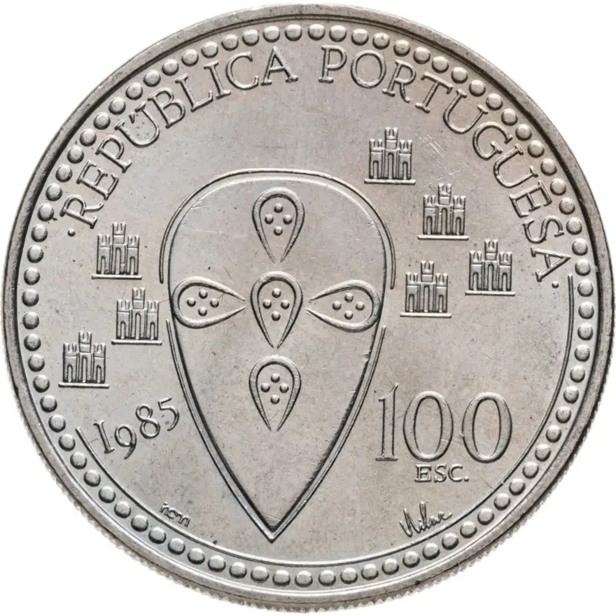 Португалия 100 эскудо (escudos) 1985  800 лет со дня смерти Короля Альфонсо Энрике