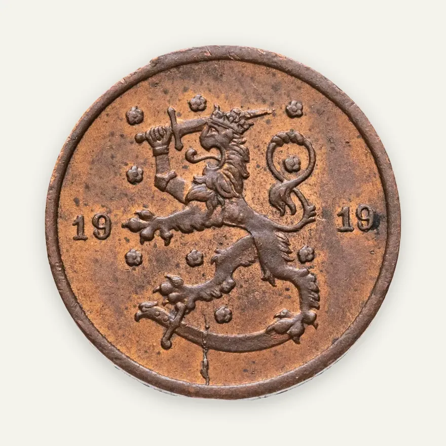 Финляндия 1 пенни (penny) 1919, реверс