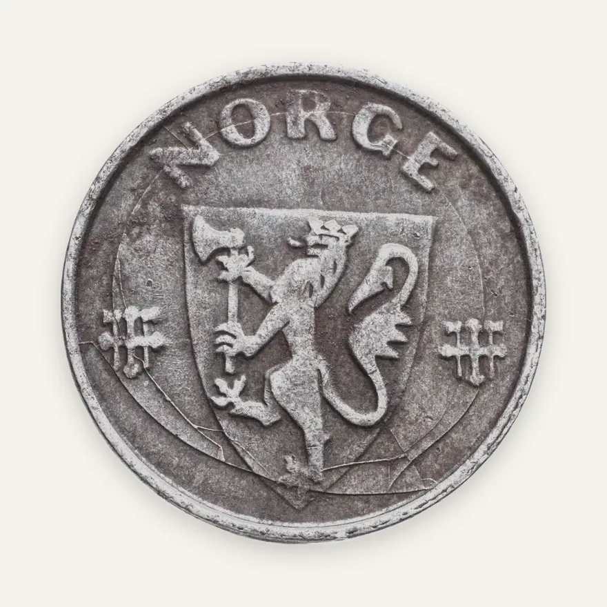Норвегия 5 эре (ore) 1941  Железо /серый цвет/, реверс
