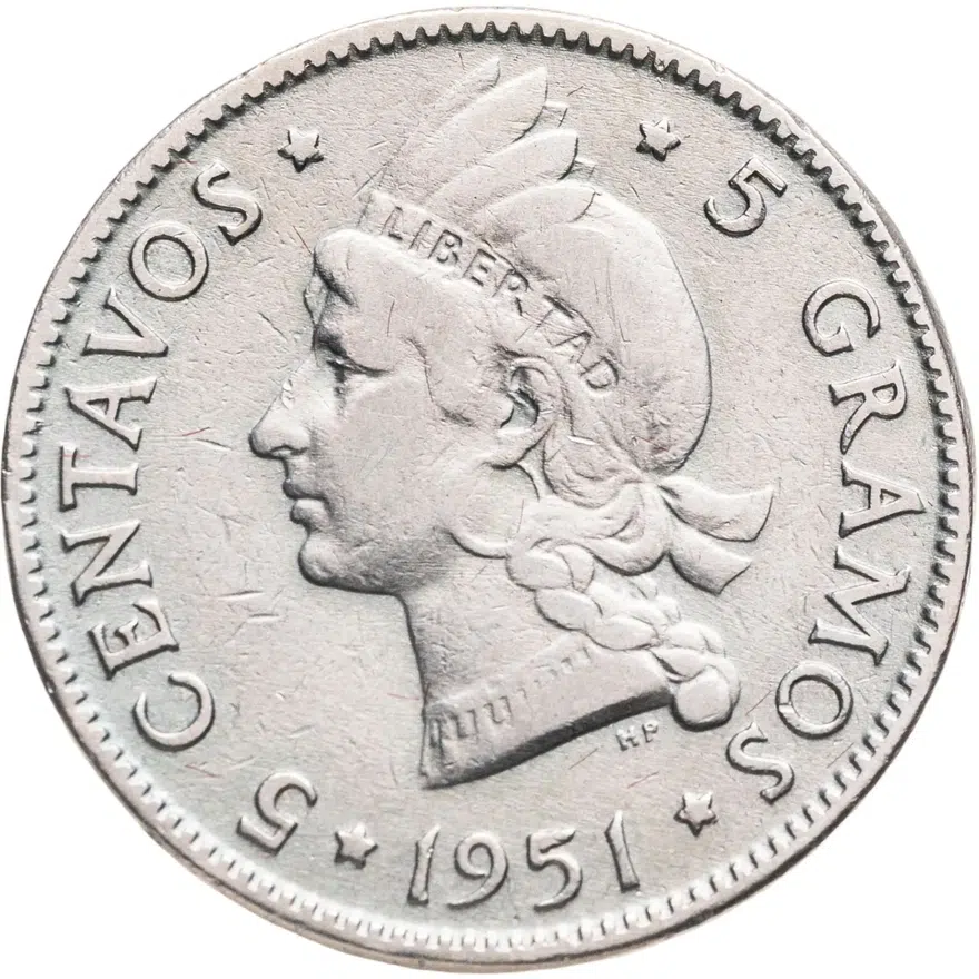 Доминикана 5 сентаво (centavos) 1951