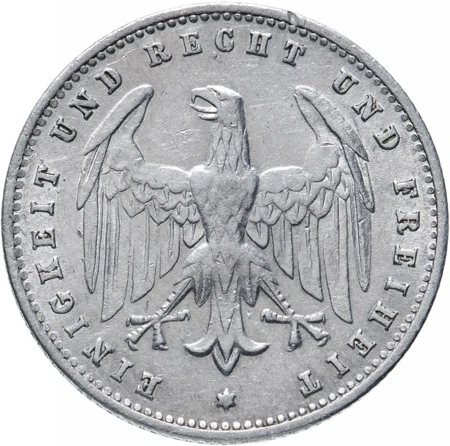 Германия 200 марок (mark) 1923 A  знак монетного двора "A" — Берлин, реверс