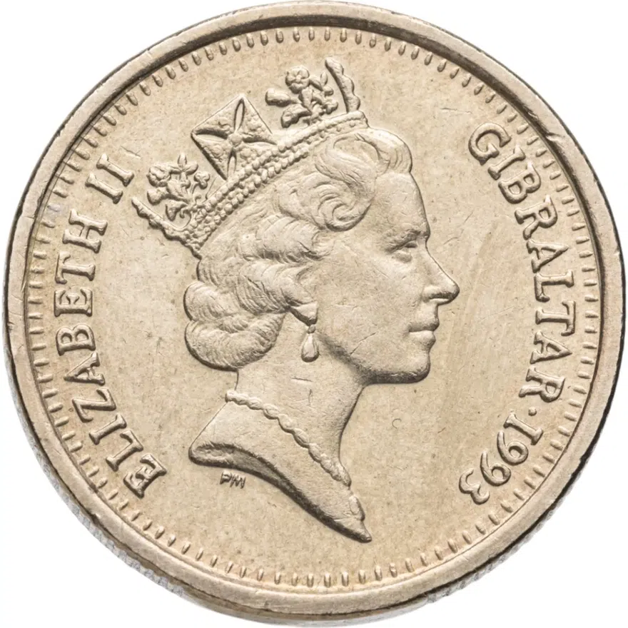 Гибралтар 1 фунт (pound) 1993