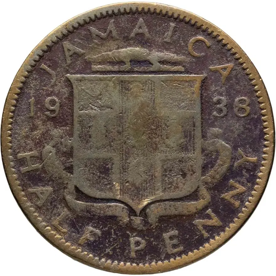 Ямайка 1/2 пенни (penny) 1938, аверс