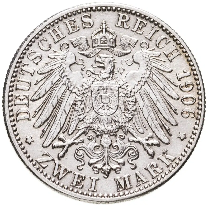 Германия (Империя) 2 марки (mark) 1906 "50 лет свадьбе Фридриха I и Луизы Прусской", реверс