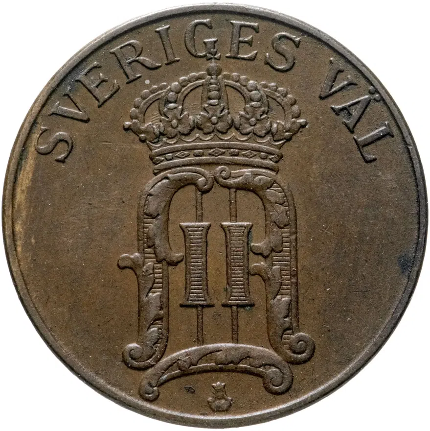 Швеция 5 эре (ore) 1907, реверс