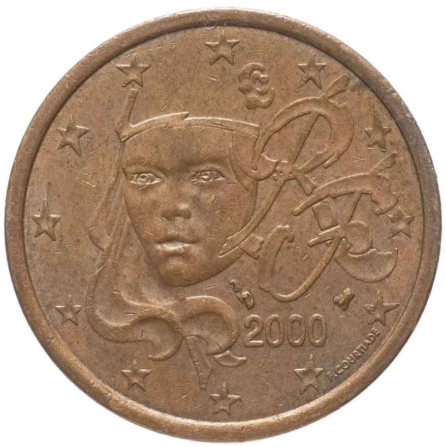Франция 5 центов (cents) 1999-2019, реверс