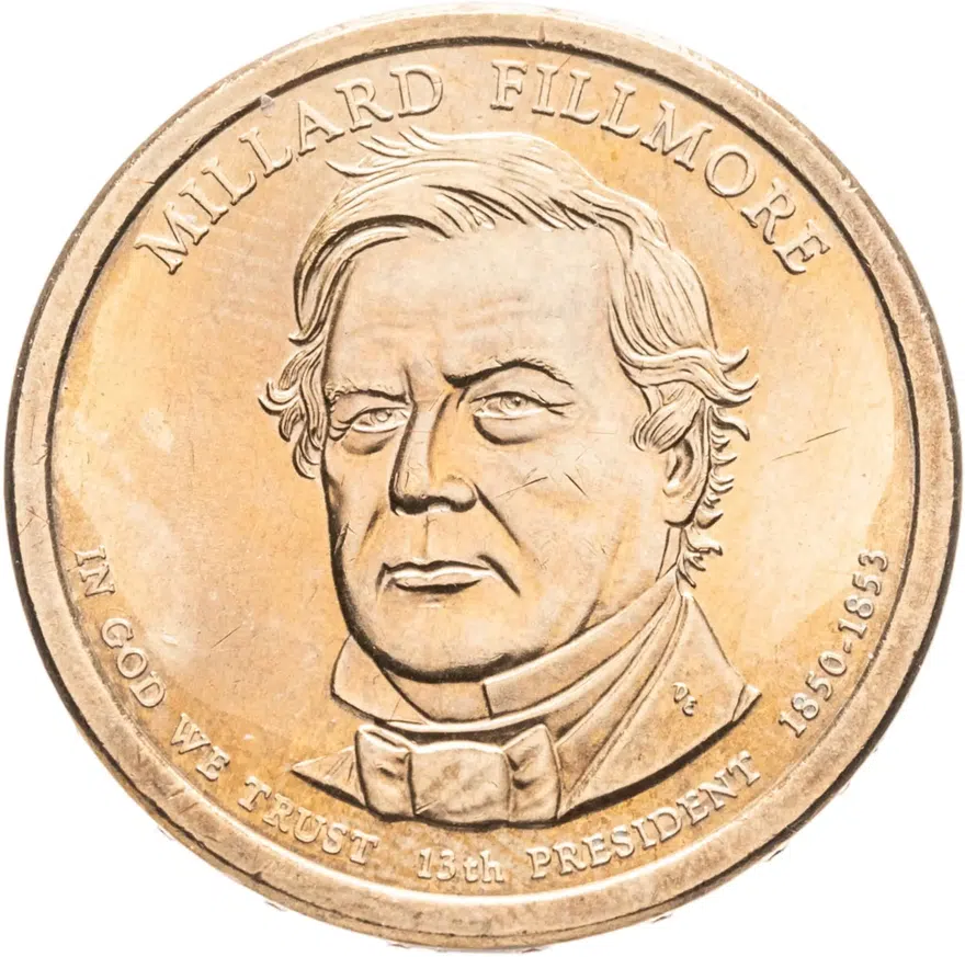 США 1 доллар (dollar) 2010 D Президент США - Миллард Филлмор (1850-1853) знак монетного двора: "D" - Денвер