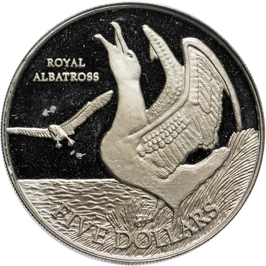 Новая Зеландия 5 долларов (dollars) 1998  Королевский альбатрос
