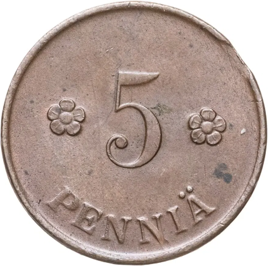 Финляндия  5 пенни (pennia) 1920