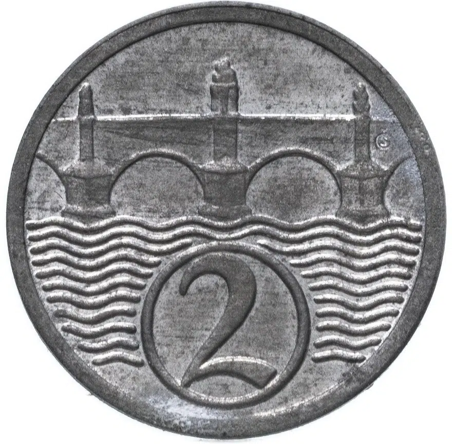 Чехословакия 2 геллера (halere) 1923, аверс