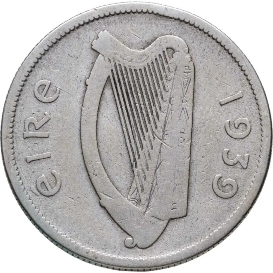 Ирландия 2 шиллинга (флорин, shillings) 1939, реверс