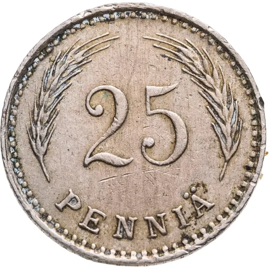 Финляндия 25 пенни (pennia) 1921 H