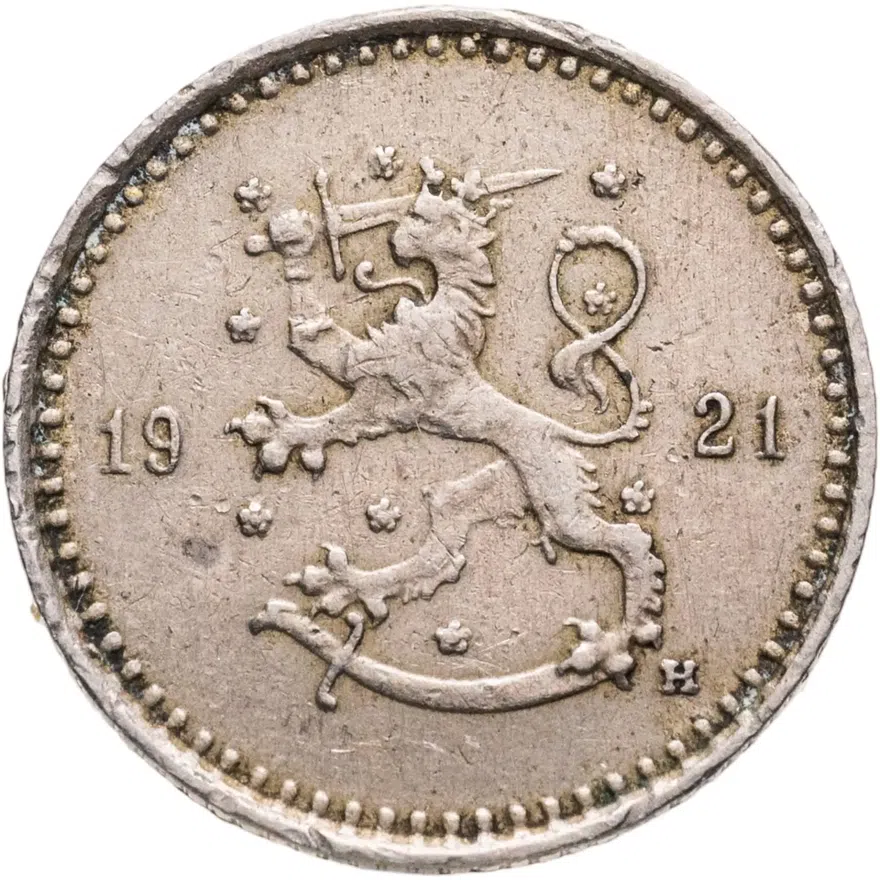 Финляндия 25 пенни (pennia) 1921 H, реверс