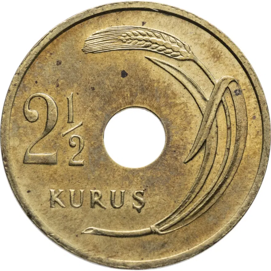 Турция 2 1/2 куруша (kurus) 1948, реверс