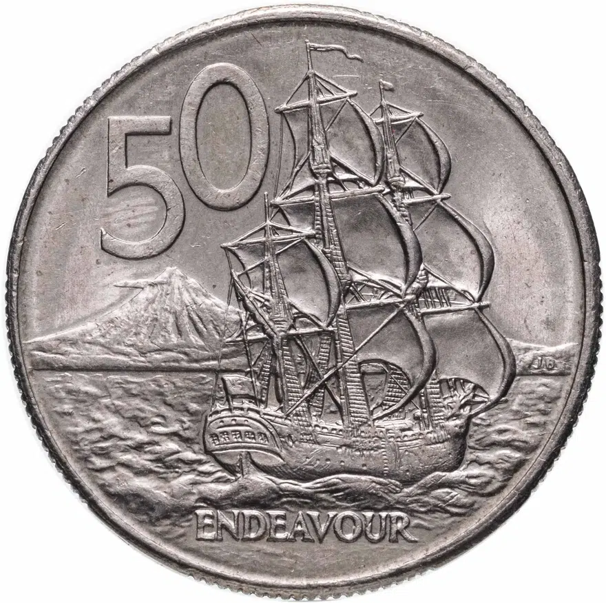 Новая Зеландия 50 центов (cents) 1980, реверс