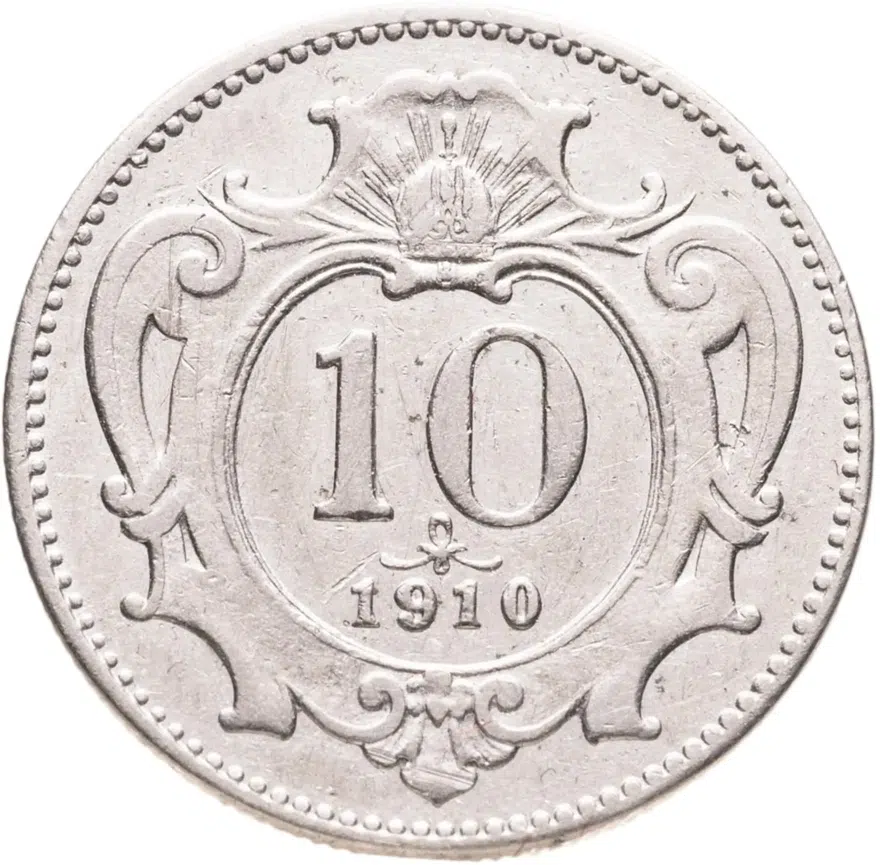 Австрия 10 геллеров (heller) 1910