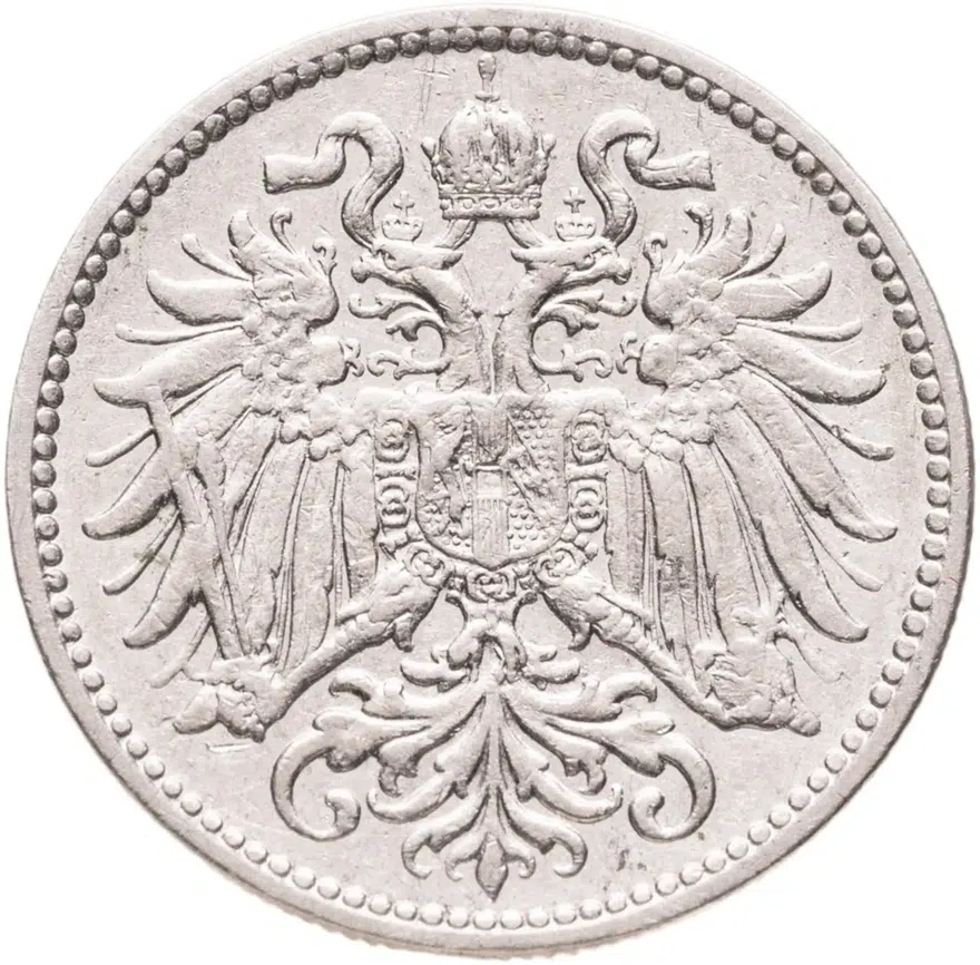 Австрия 10 геллеров (heller) 1910, реверс