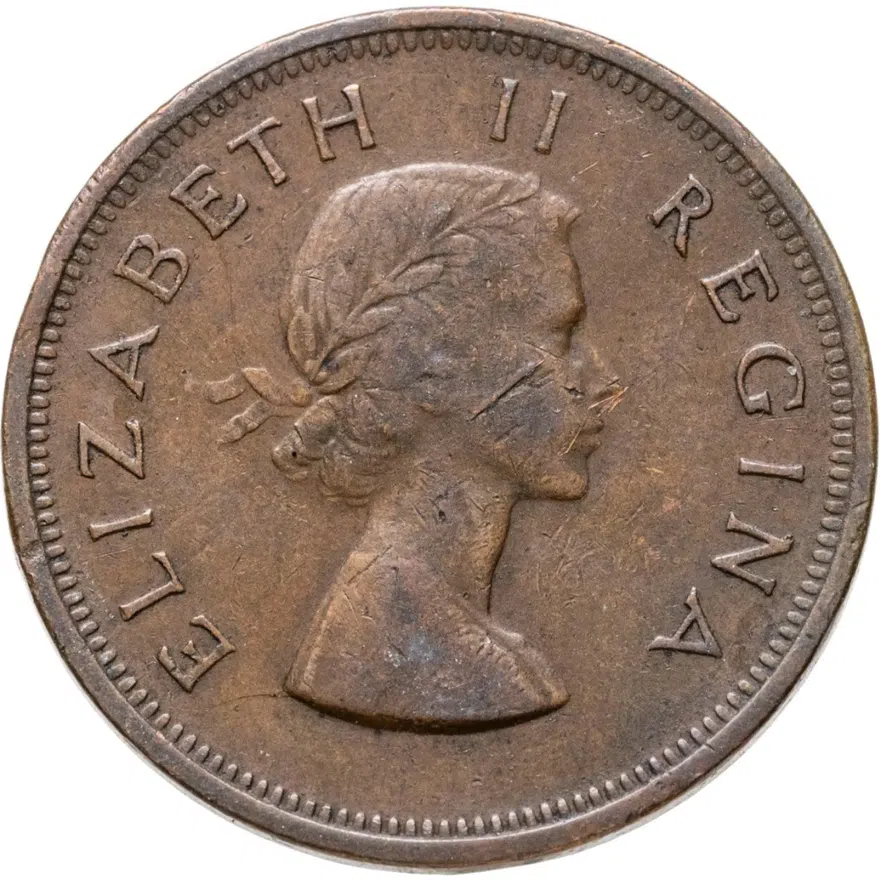 ЮАР 1 пенни (penny) 1954, аверс