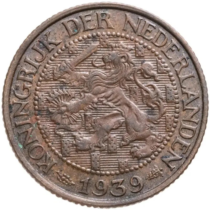 Нидерланды 1 цент (cent) 1939, реверс