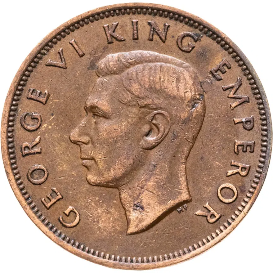 Новая Зеландия 1/2 пенни (penny) 1945