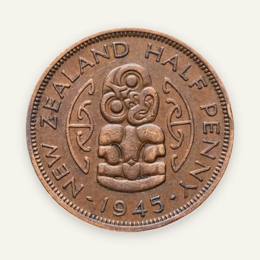 Новая Зеландия 1/2 пенни (penny) 1945, реверс