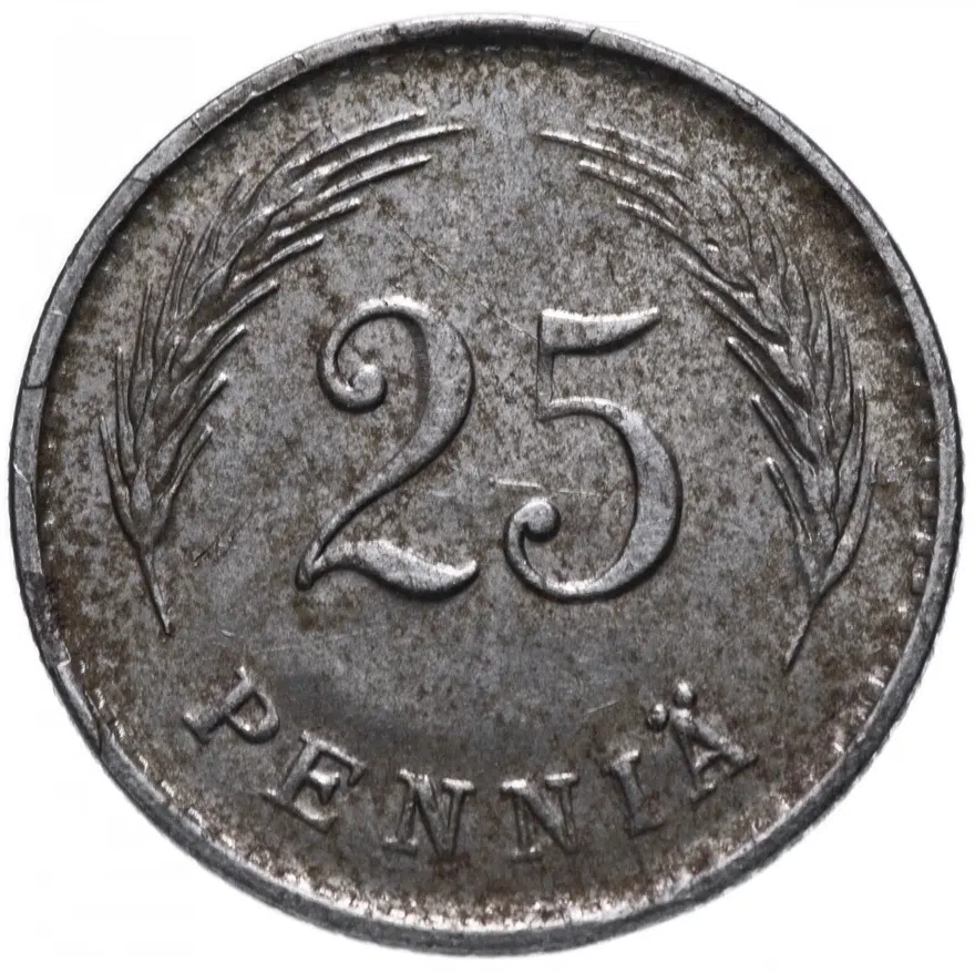 Финляндия 25 пенни (pennia) 1943   Железо