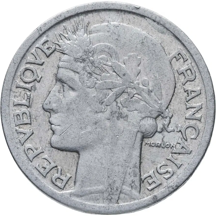 Франция 2 франка (francs) 1941   алюминий, реверс