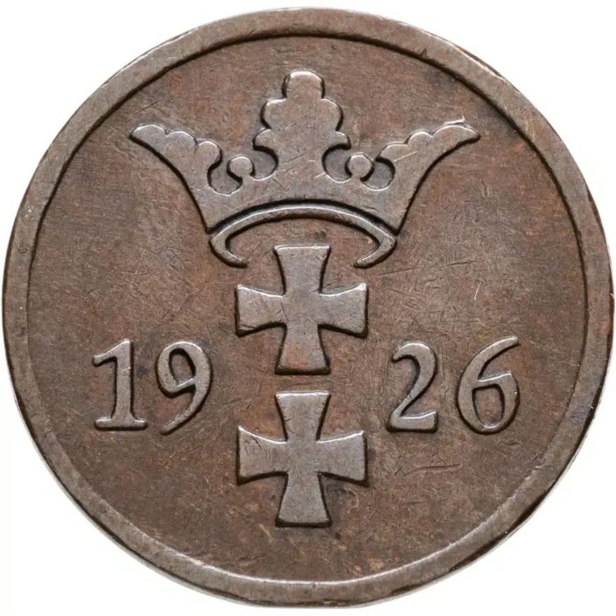 Данциг 2 пфеннига (pfennig) 1926, реверс