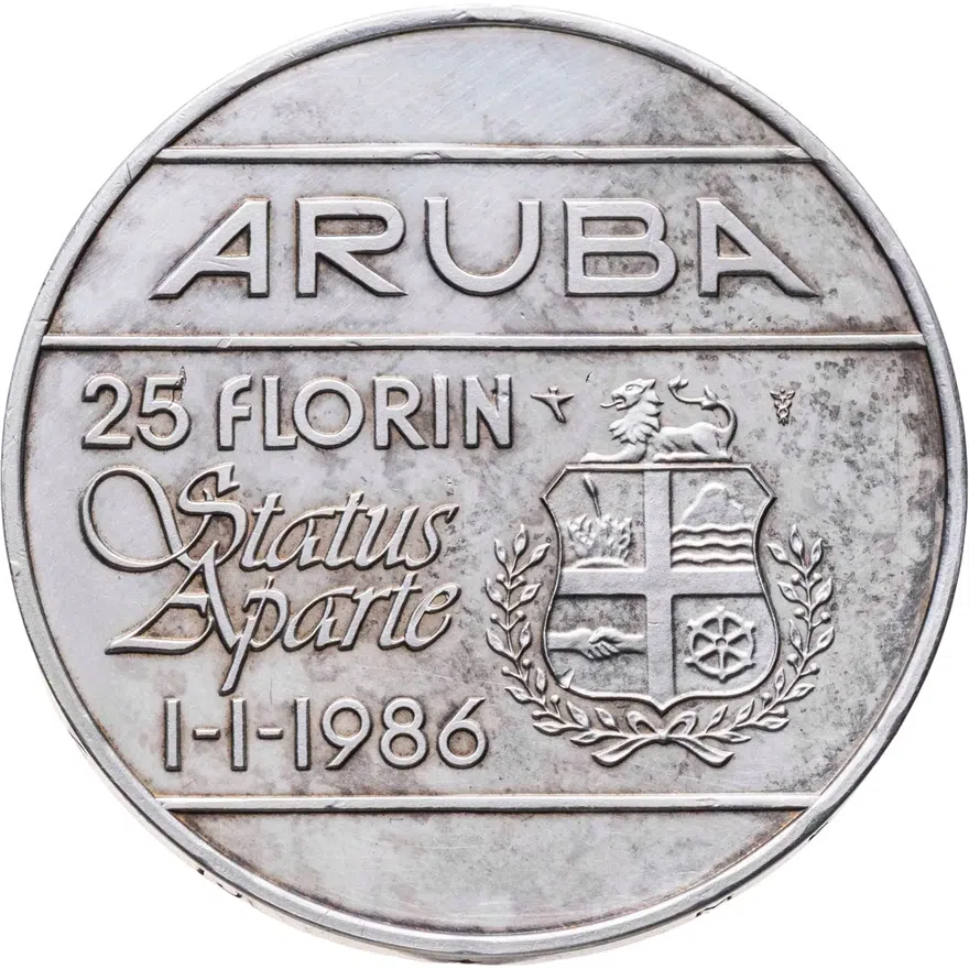 Аруба 25 флоринов (florin) 1986  Независимость, реверс