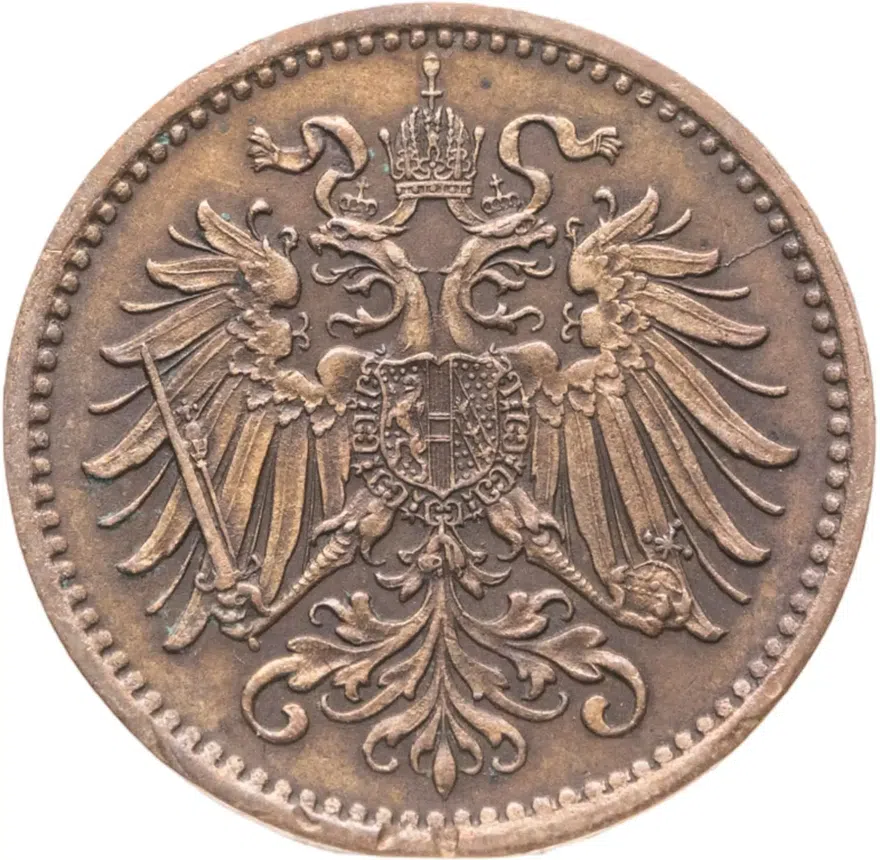 Австрия 1 геллер (heller) 1895, реверс