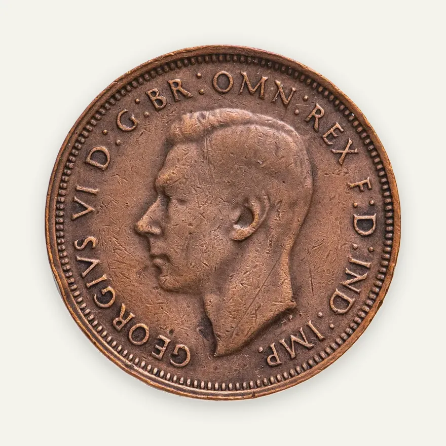 Австралия 1/2 пенни (penny) 1946, аверс