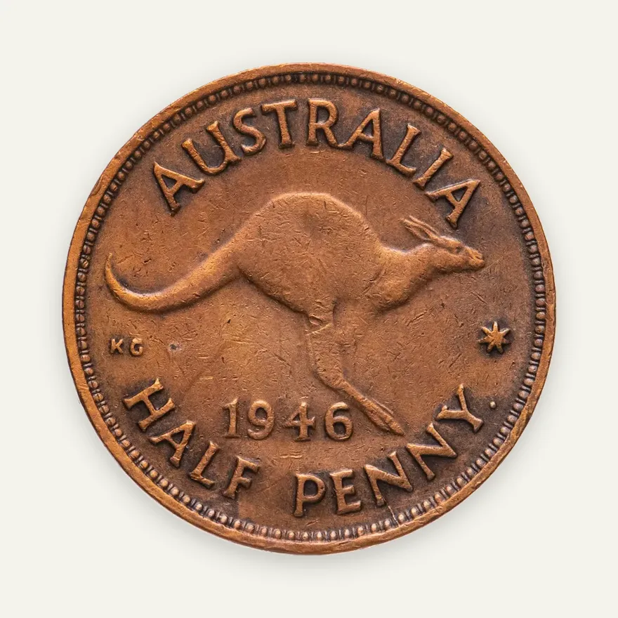 Австралия 1/2 пенни (penny) 1946, реверс