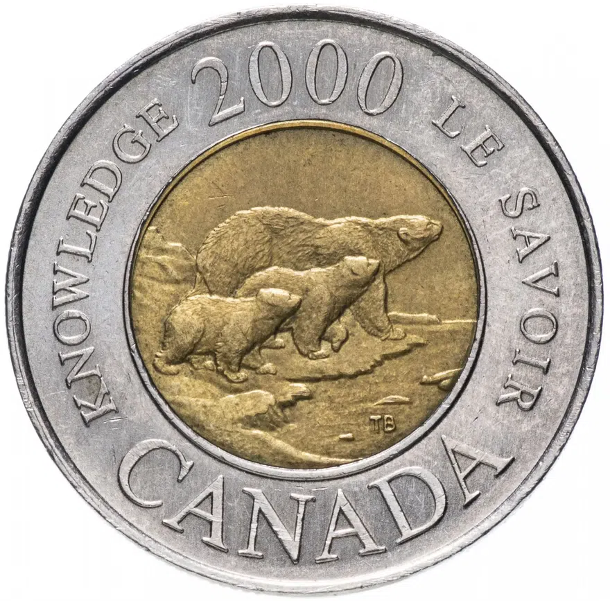 Канада 2 доллара (dollars) 2000, реверс