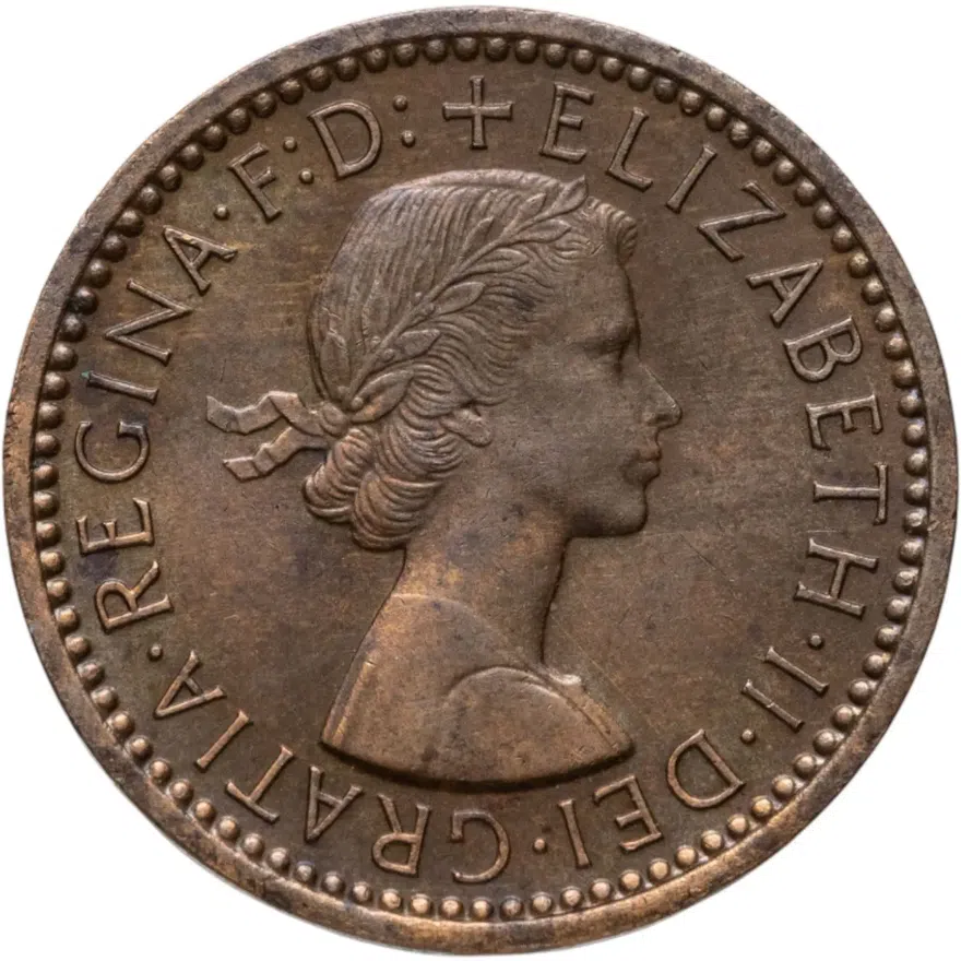 Великобритания 1 фартинг (farthing) 1956, реверс
