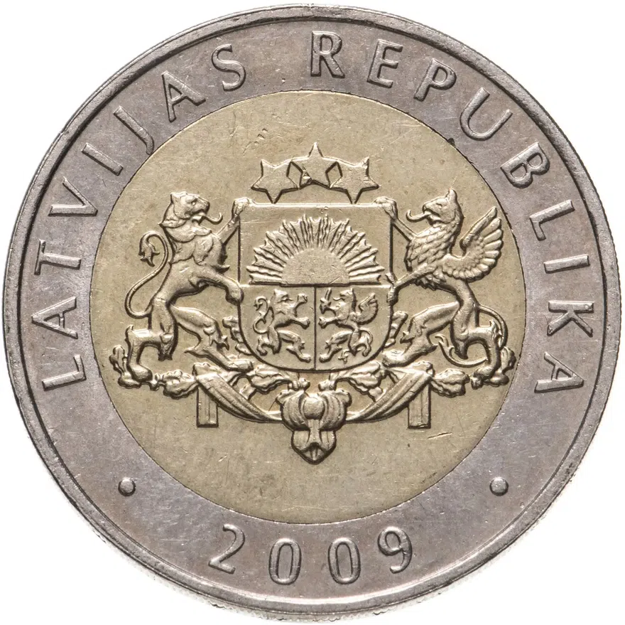 Латвия 2 лата (lati) 2009, реверс