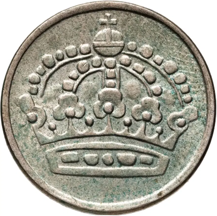 Швеция 25 эре (ore) 1957, реверс