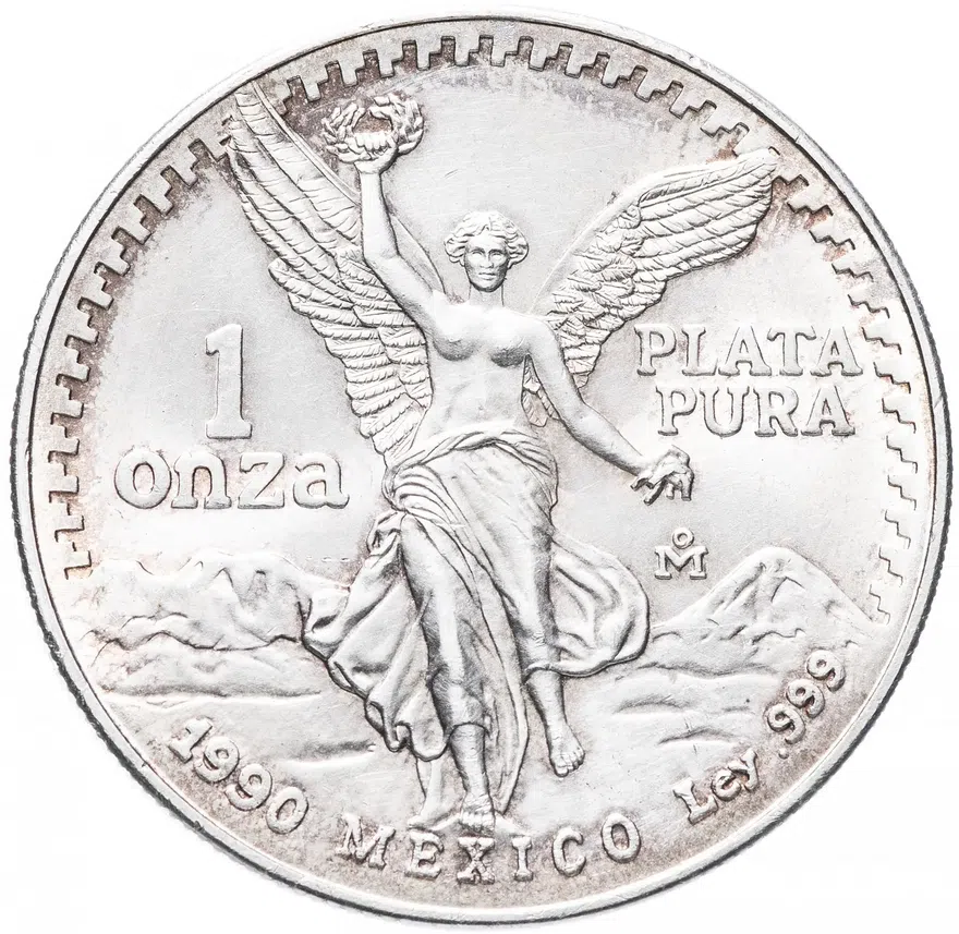Мексика либертад 1 унция (1 onza,  libertad) 1990, аверс