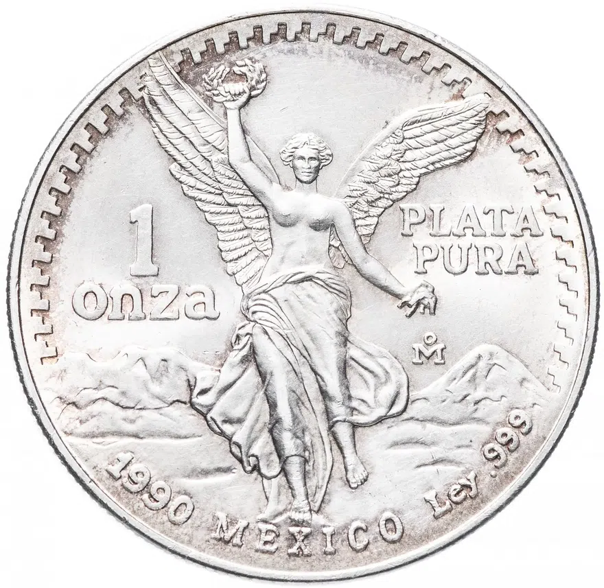 Мексика либертад 1 унция (1 onza,  libertad) 1990, реверс