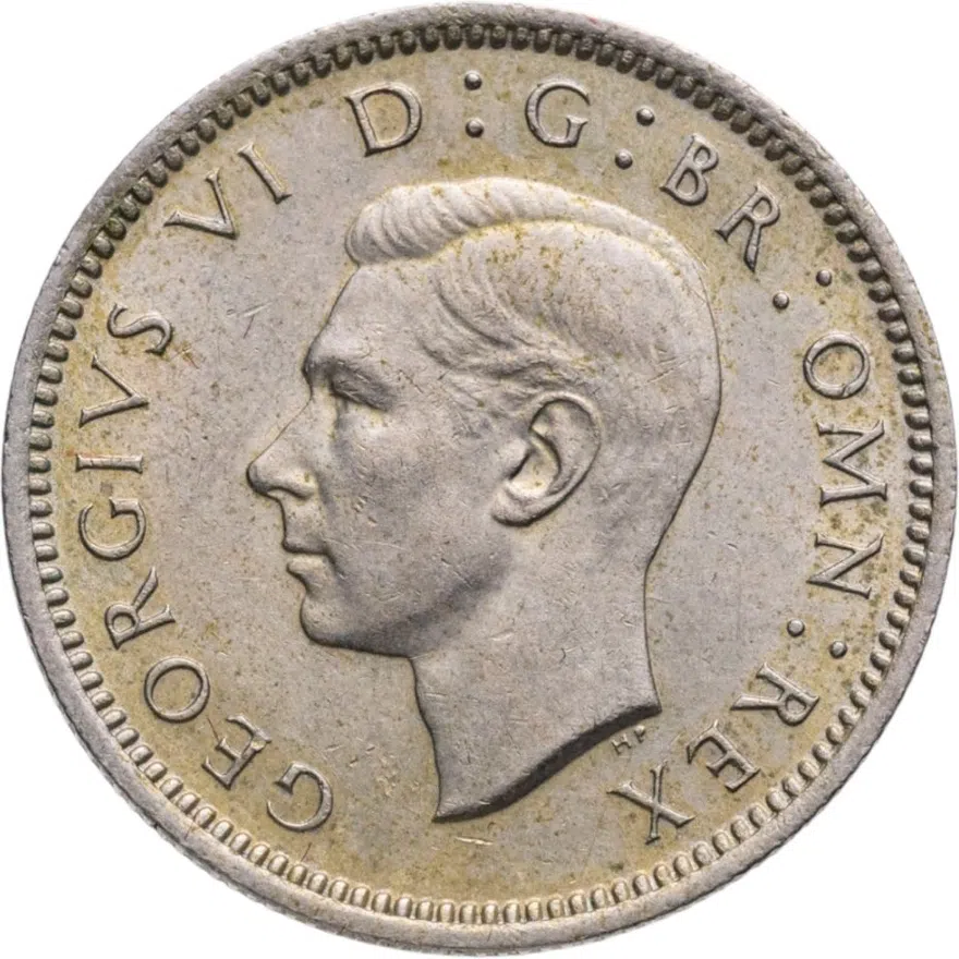 Великобритания  6 пенсов (pence) 1948, реверс