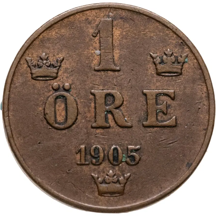 Швеция 1 эре (ore) 1905, аверс