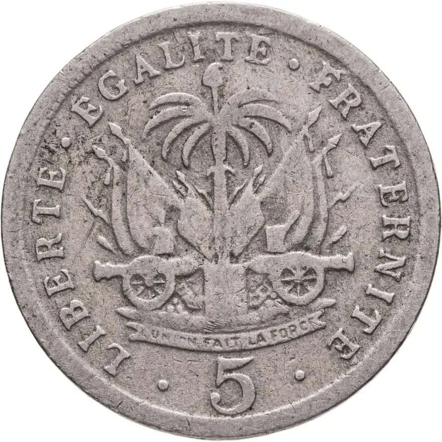 Гаити 5 сантимов (centimes) 1904  Лицо на аверсе