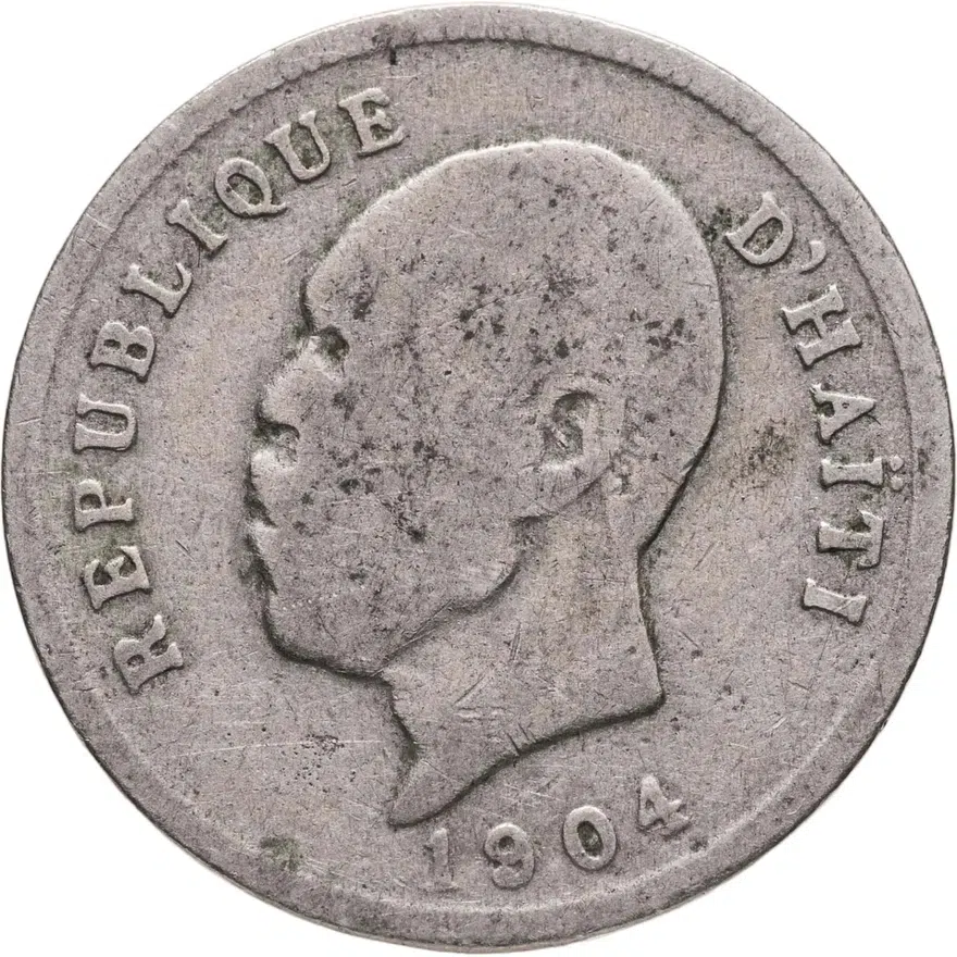 Гаити 5 сантимов (centimes) 1904  Лицо на аверсе, реверс