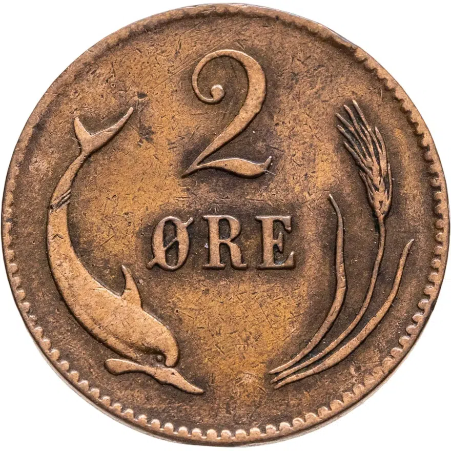 Дания 2 эре (ore) 1874